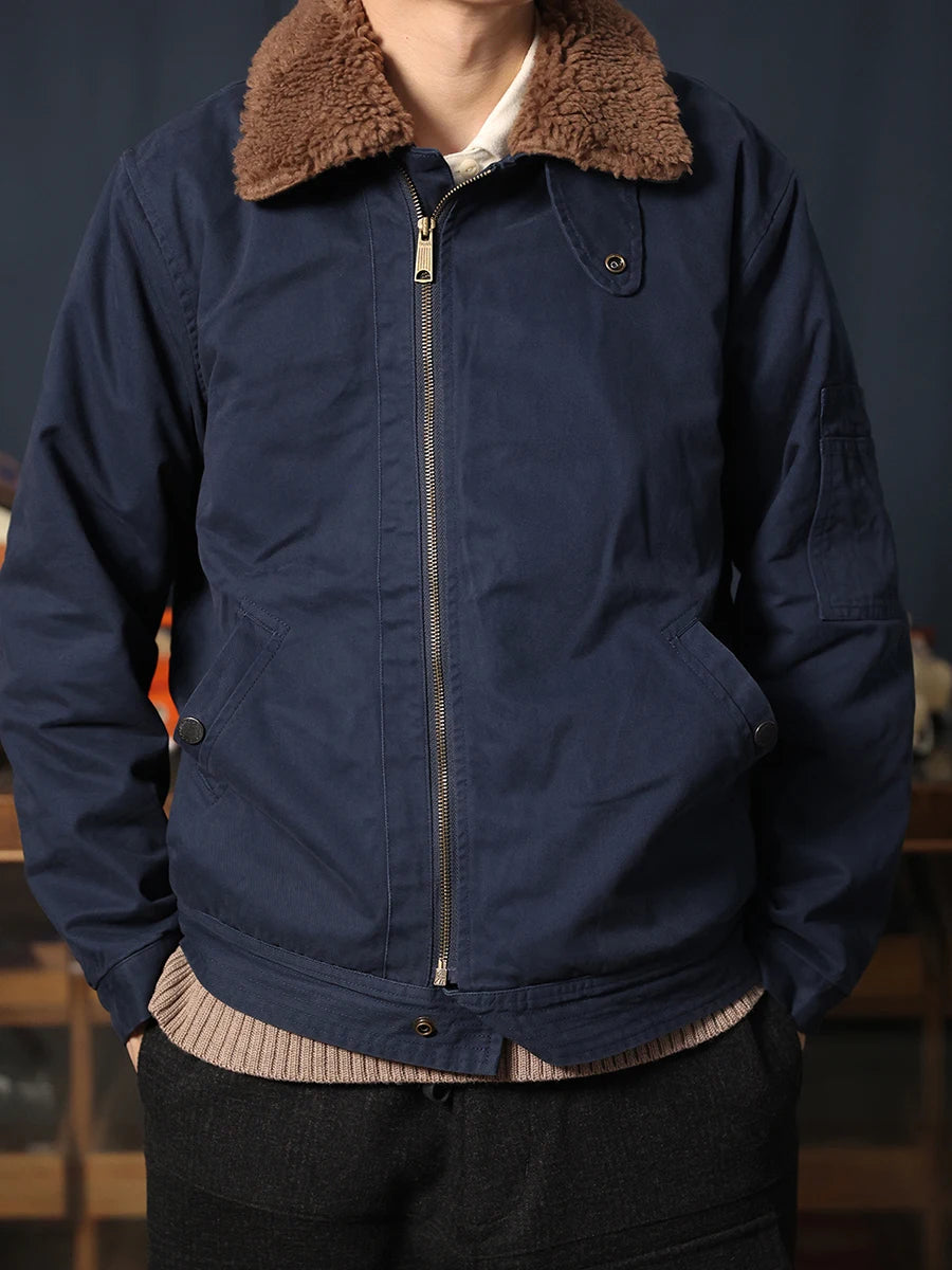 Wool Blend Aviator Bomber Jacket