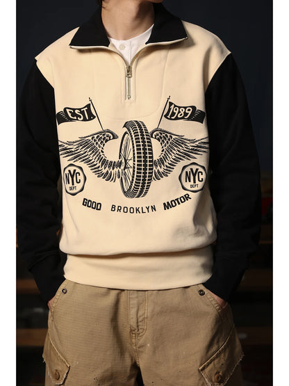 Two Tone Quarter Zip Sweatshirt