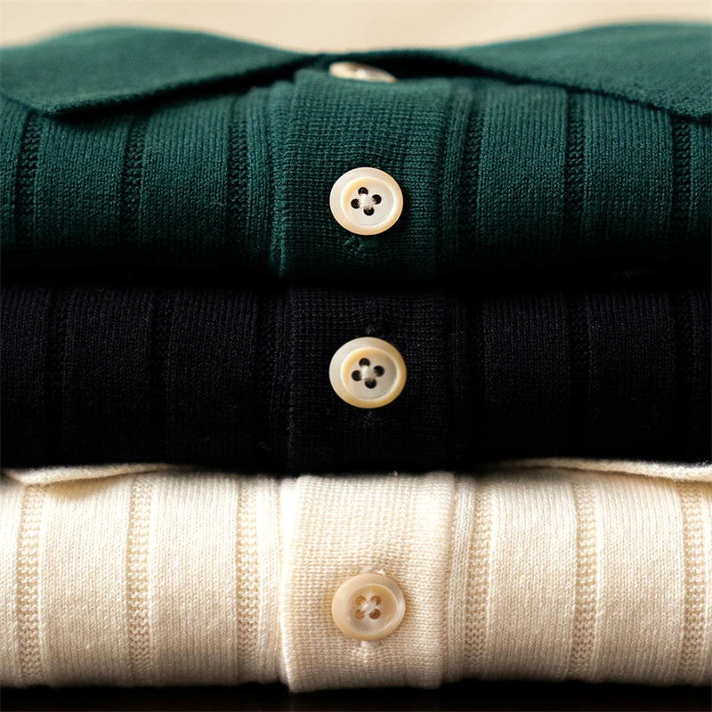 Rib Stripe Polo Shirt