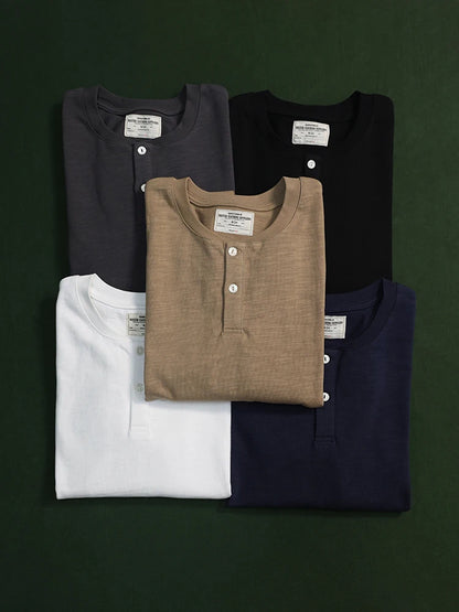 Slub Cotton Henley Shirt