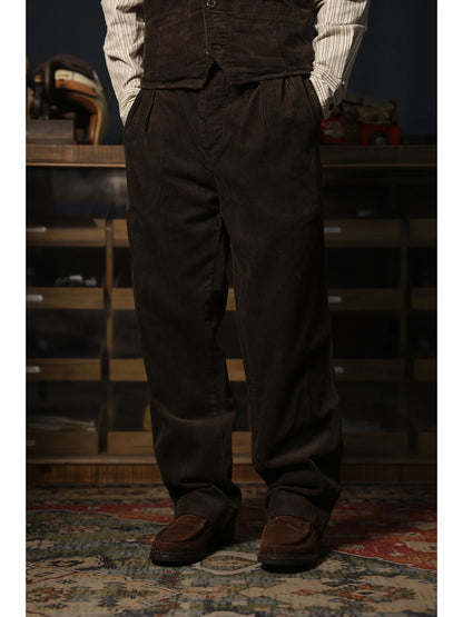 Corduroy Double Pleat Trousers