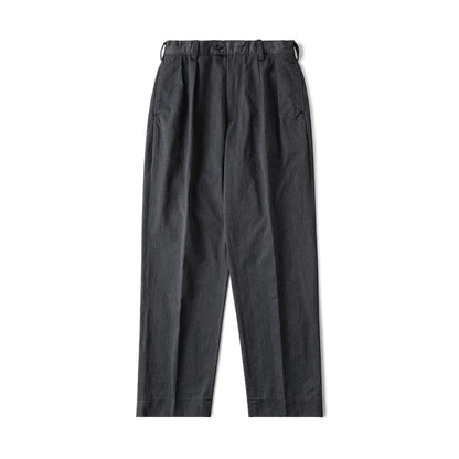 Pleated Straight Khaki Slacks