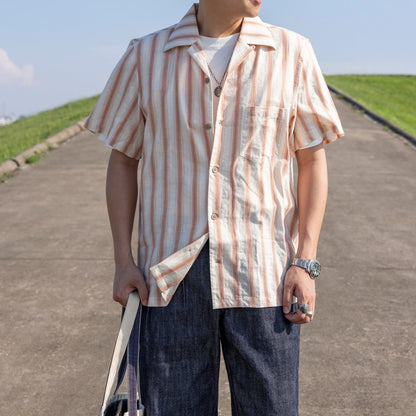 Jacquard Stripe Camp Shirt