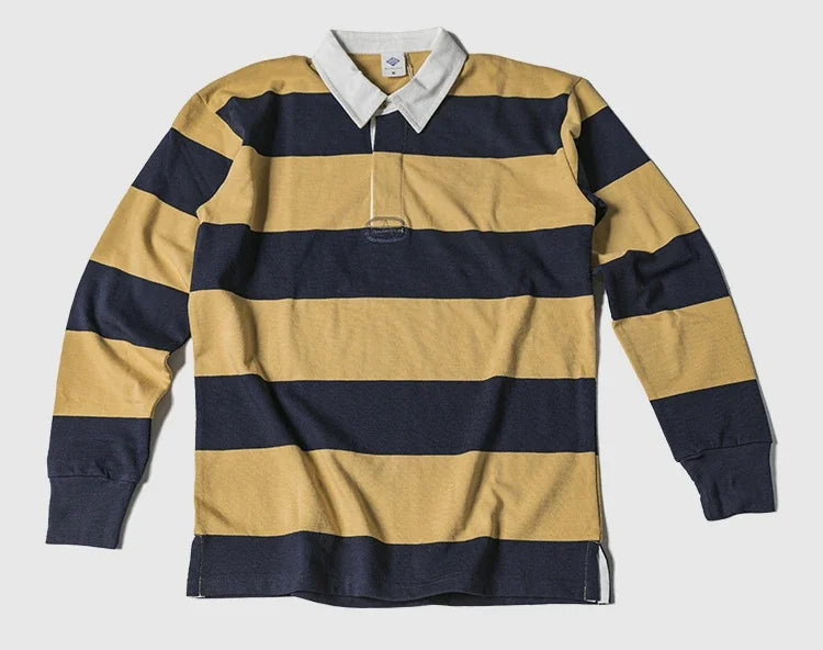 Striped Long Sleeve Polo Shirt