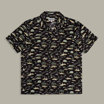 Seersucker Aloha Cuban Shirt