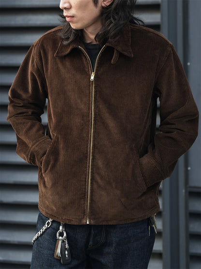 Zip Up Corduroy Cossack Jacket