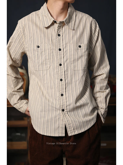 Striped Cotton Work Shirt