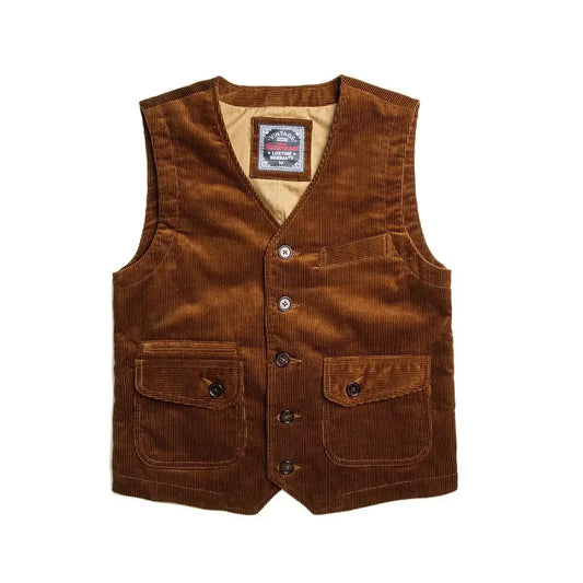 Corduroy V Neck Vest