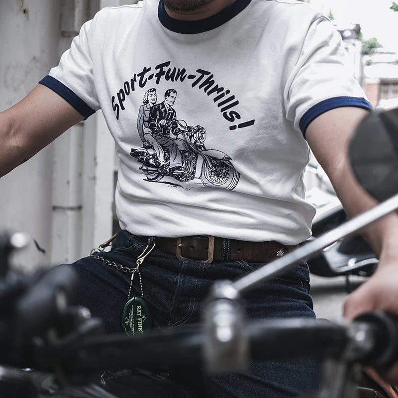 Motorcycle Rider Print Tee
