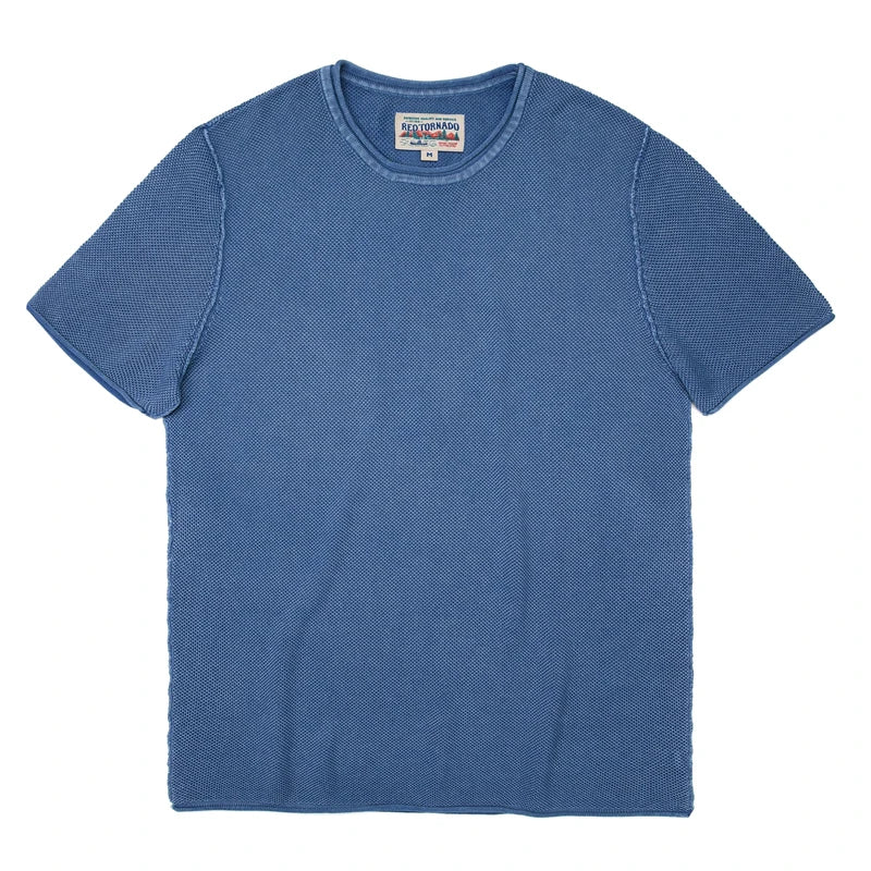 Indigo Sashiko Knit Tee