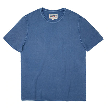 Indigo Sashiko Knit Tee