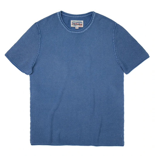 Indigo Sashiko Knit Tee