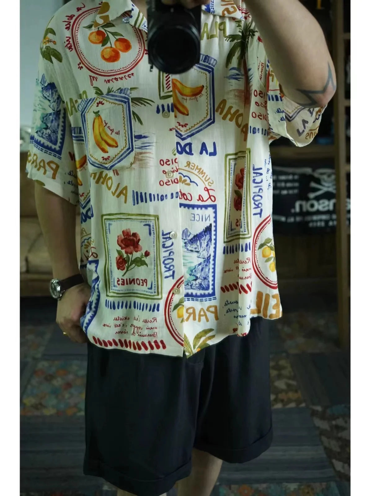 Cotton Linen Hawaiian Shirt