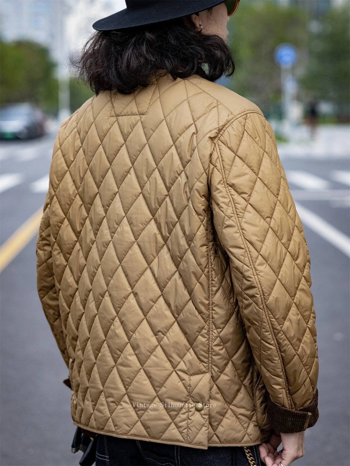 Khaki Quilted Utility Jacket