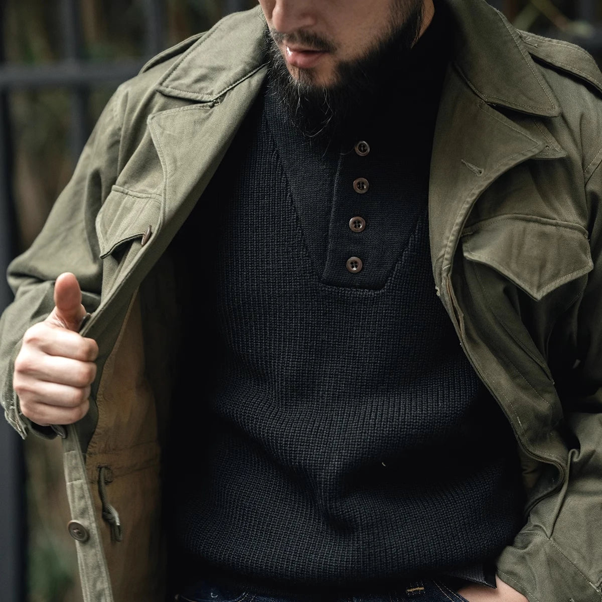 Military High Neck Sweater