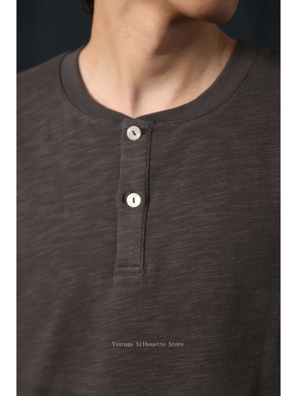 Slub Cotton Henley Shirt