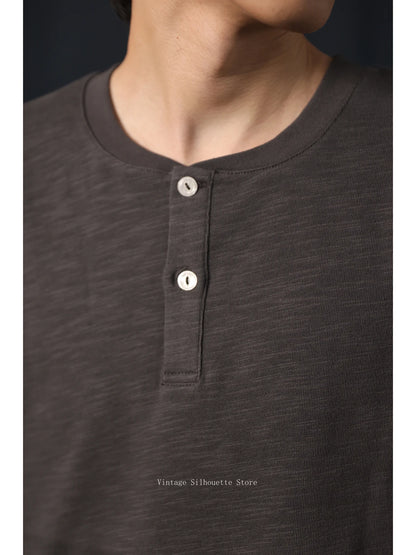 Slub Cotton Henley Shirt
