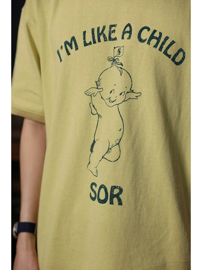 Yellow Cartoon Graphic Tee