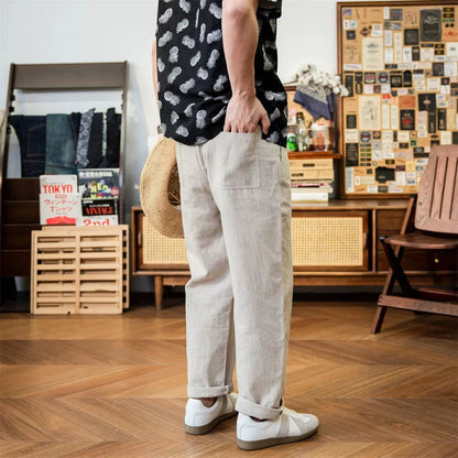 Linen Pleated Casual Trousers