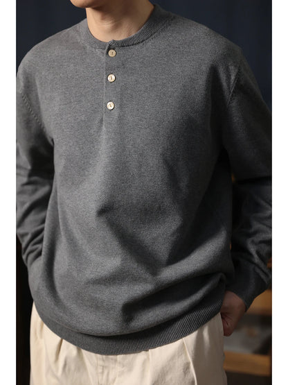 Jacquard Shoulder Henley Shirt