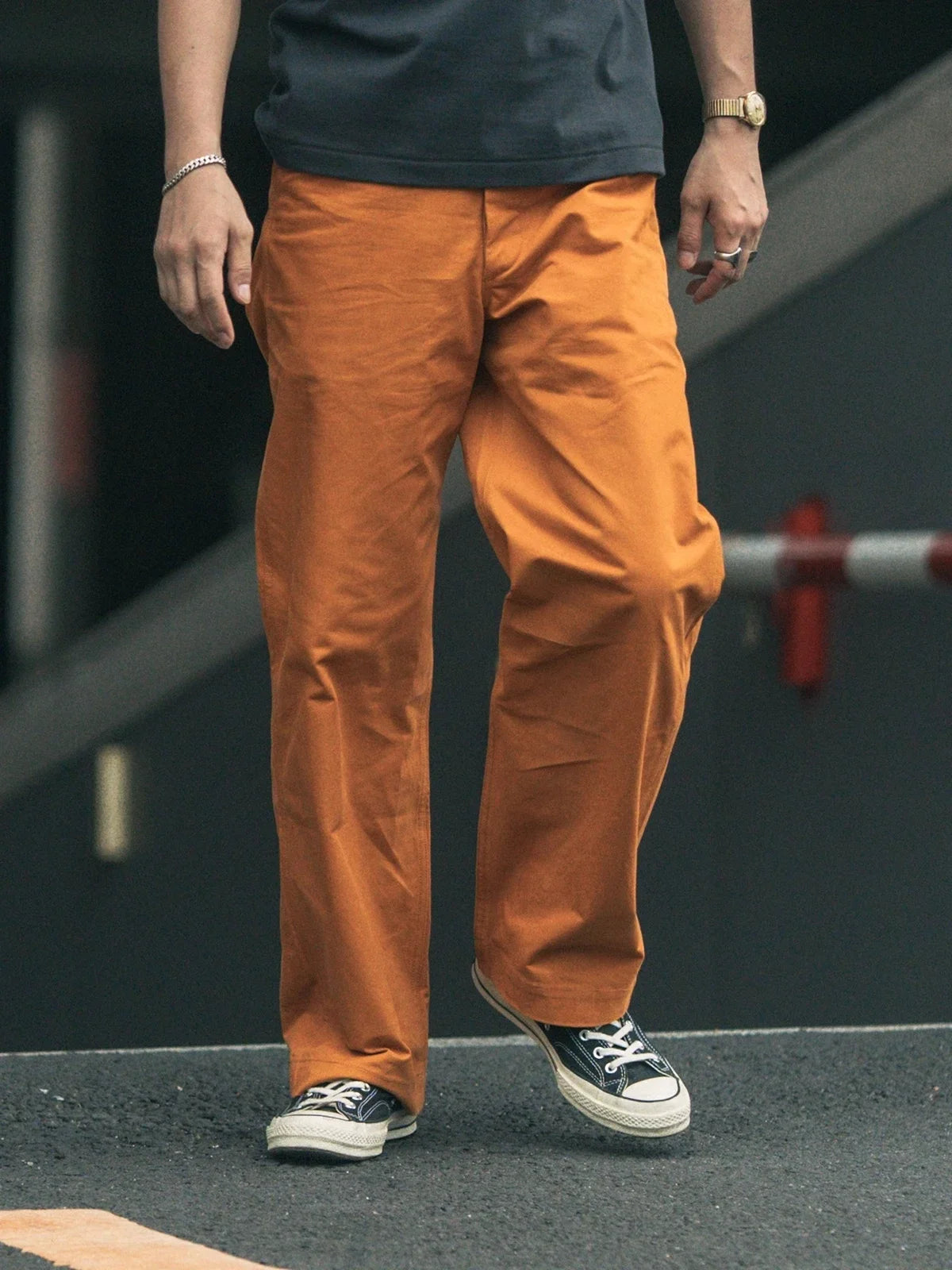 High Waist Chino Trousers