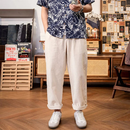 Linen Pleated Casual Trousers