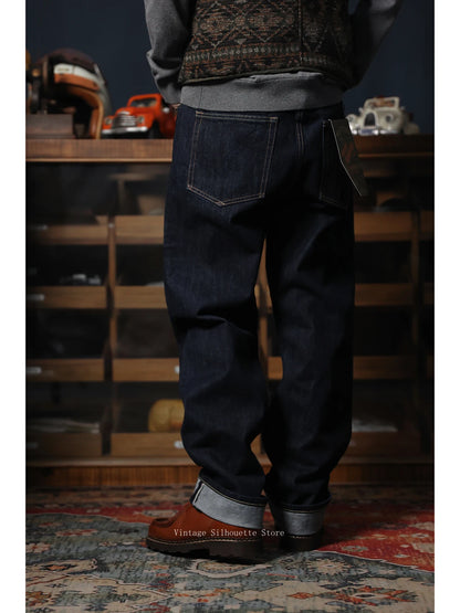 Cinch Back Raw Denim Jeans