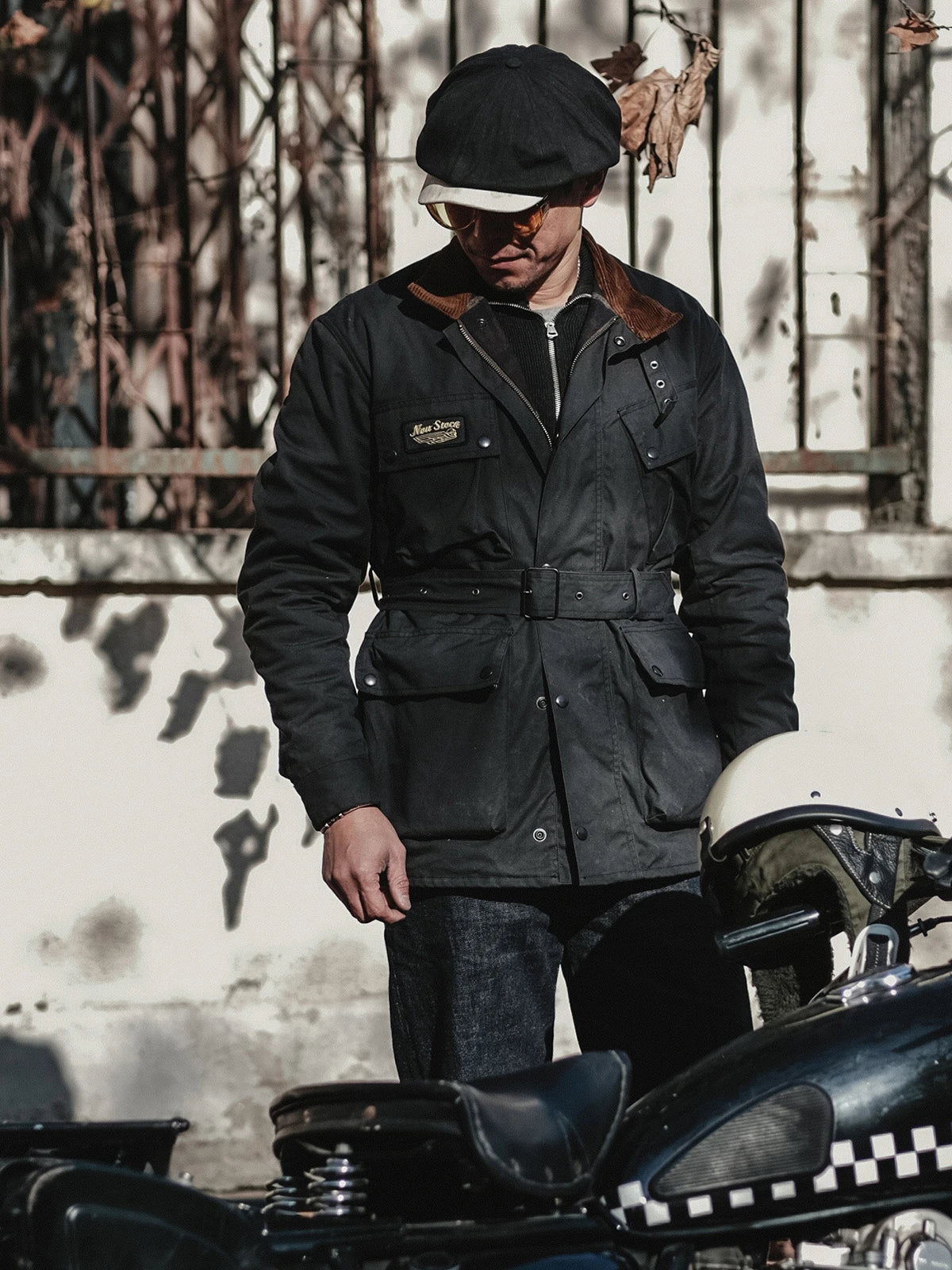 Waxed Motorcycle Biker Jacket