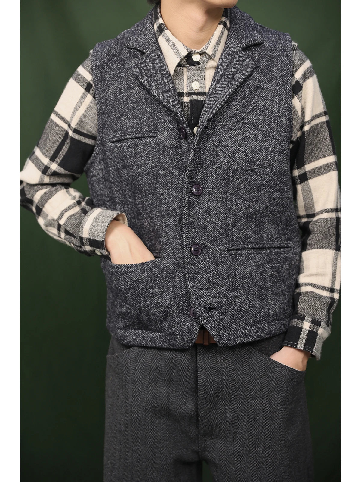 Tweed Wool Hunting Vest