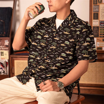 Seersucker Aloha Cuban Shirt