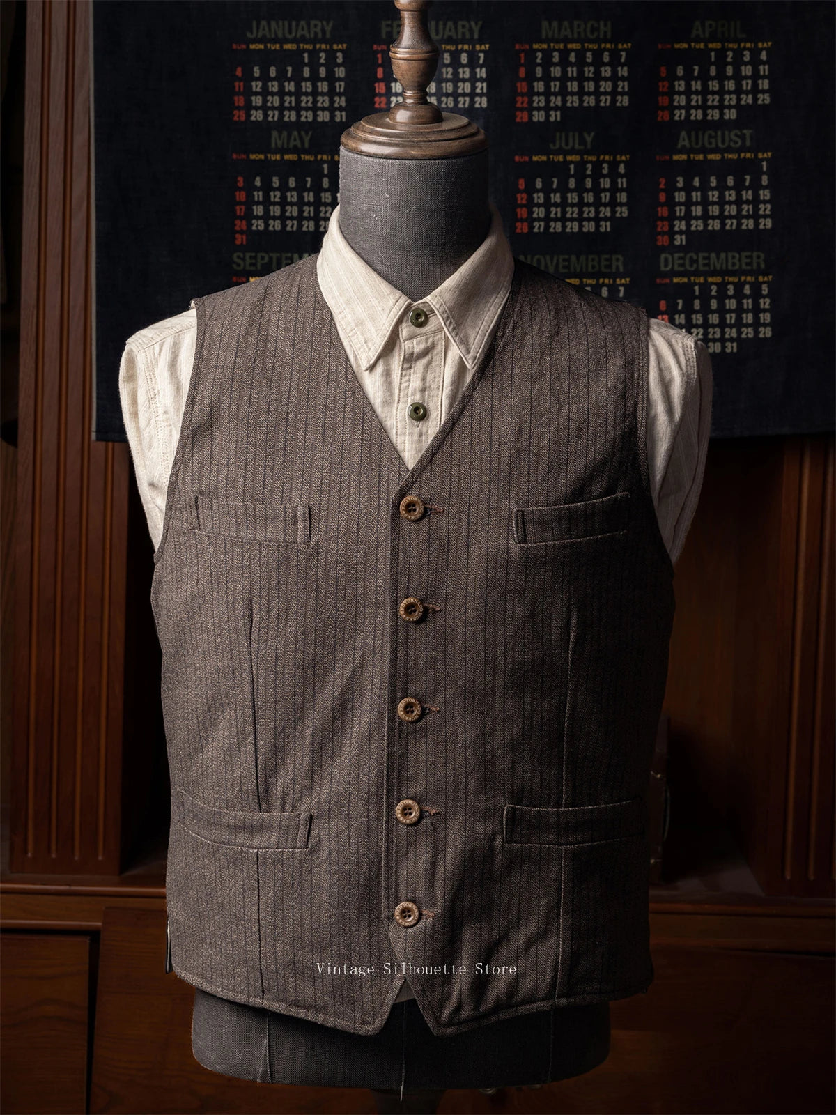 Brown Stripe Work Vest