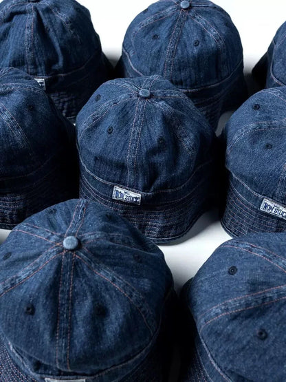 Washed Denim Dome Bucket Hat