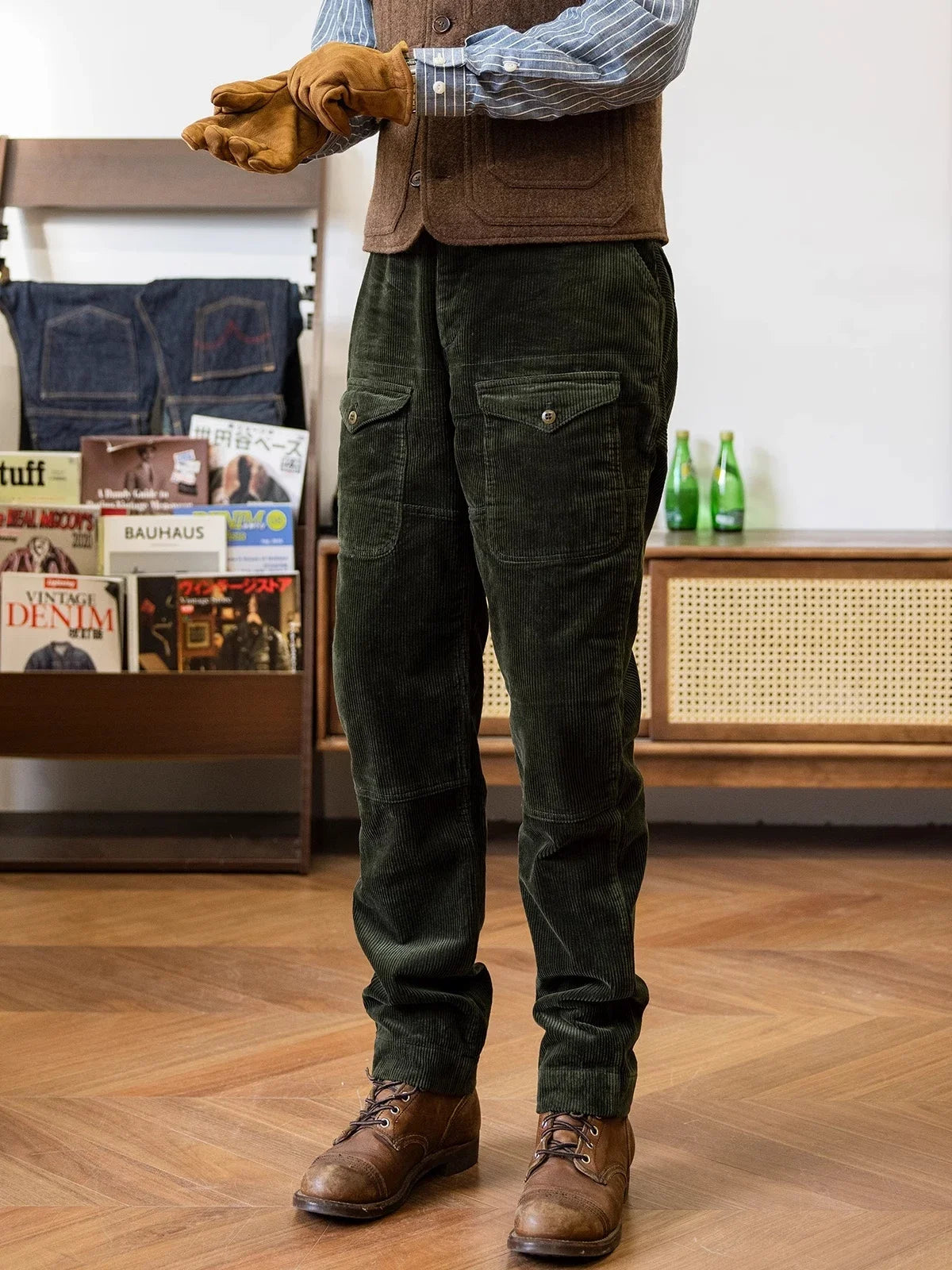 Tapered Corduroy Casual Trousers