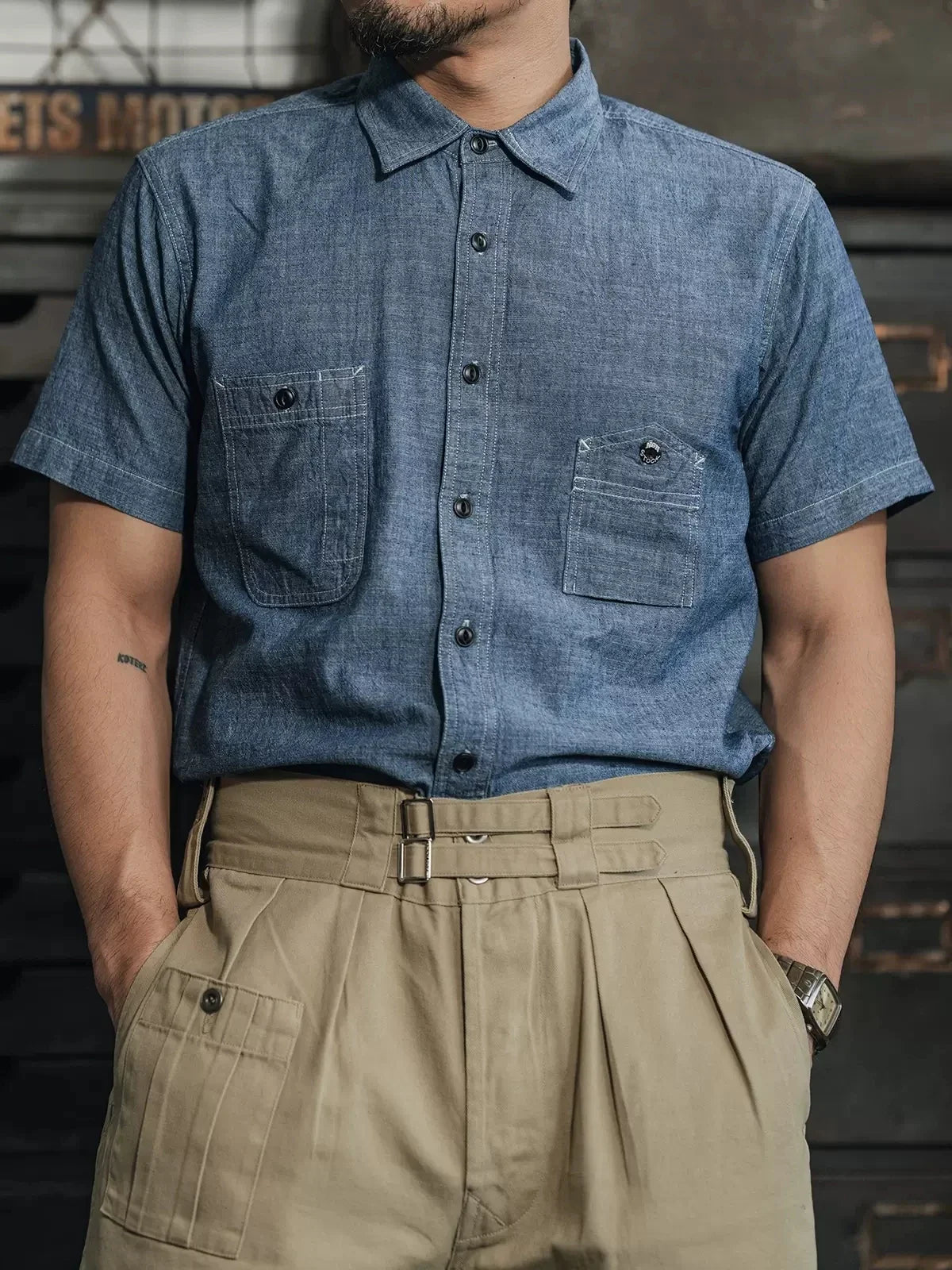 Cigarette Pocket Chambray Shirt