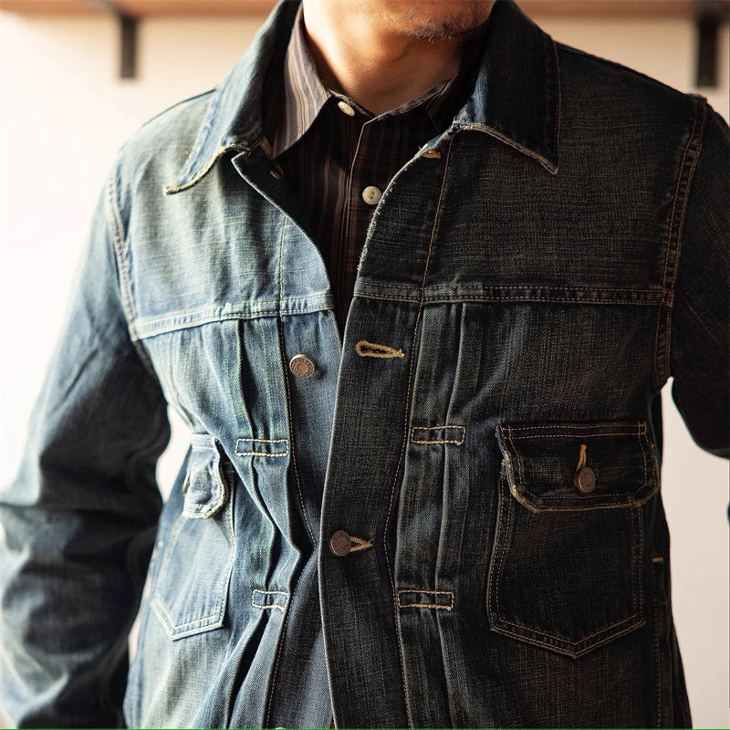 Damaged Dark Wash Denim Jacket