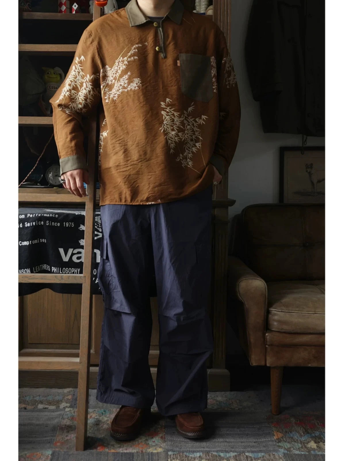 Contrast Trim Pullover Shirt