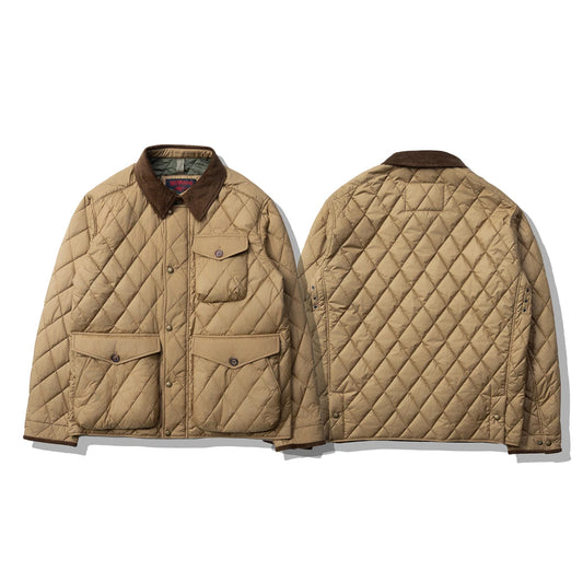Khaki Quilted Utility Jacket