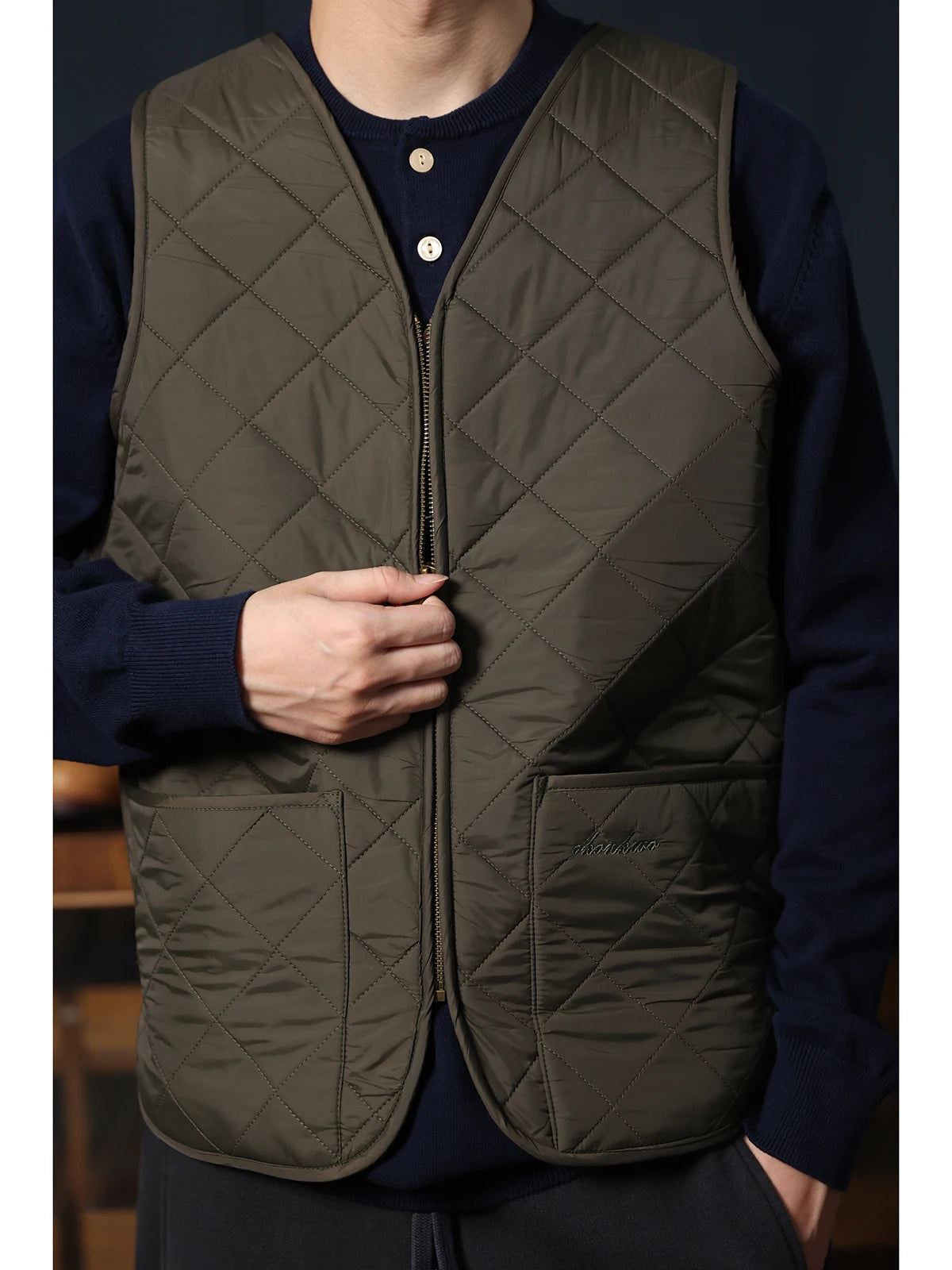 Zip Up Quilted Outdoor Vest
