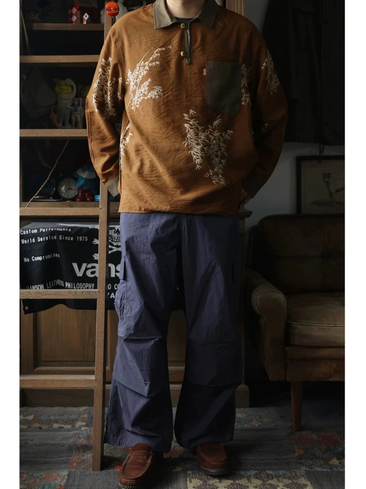 Contrast Trim Pullover Shirt