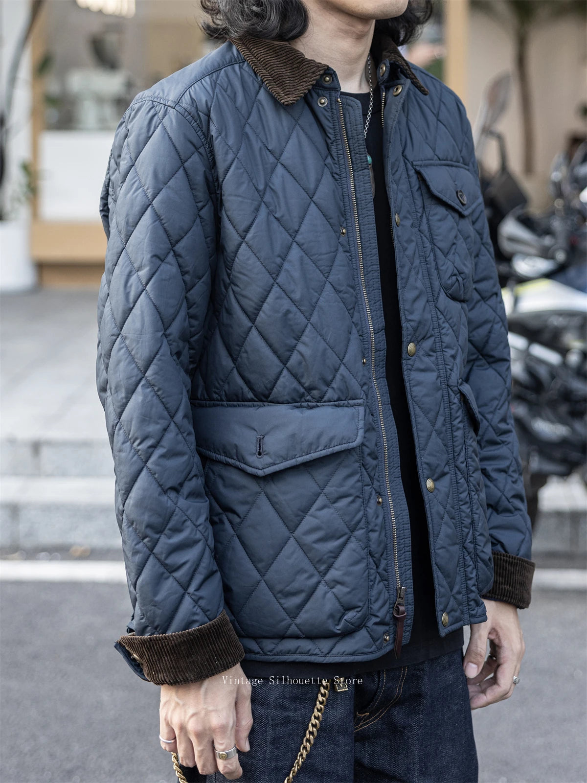 Quilted Corduroy Collar Jacket