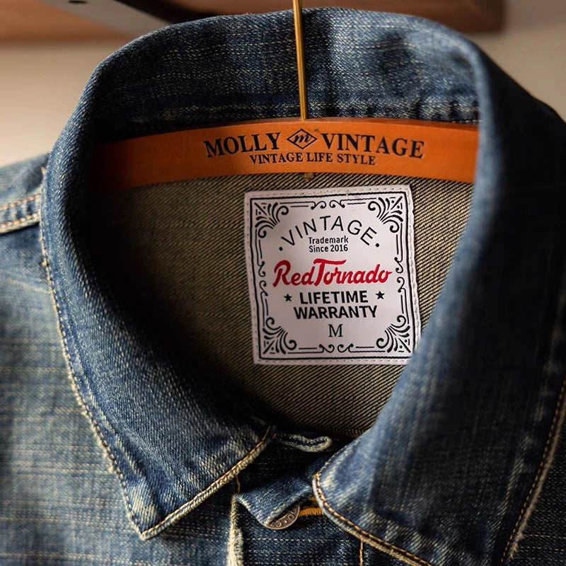 Damaged Dark Wash Denim Jacket