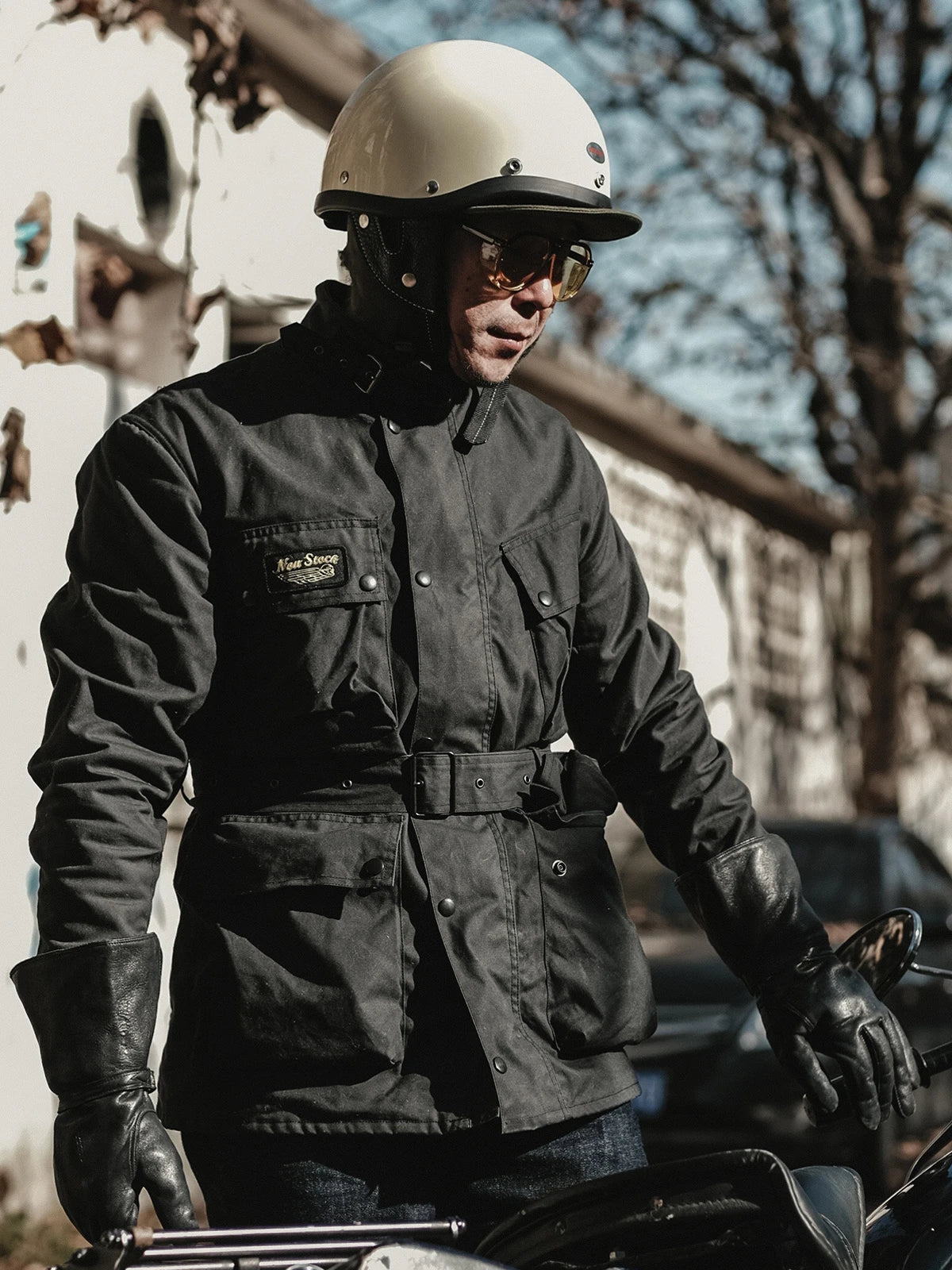 Waxed Motorcycle Biker Jacket