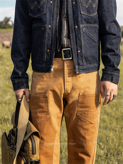 Two Tone Duck Canvas Overalls