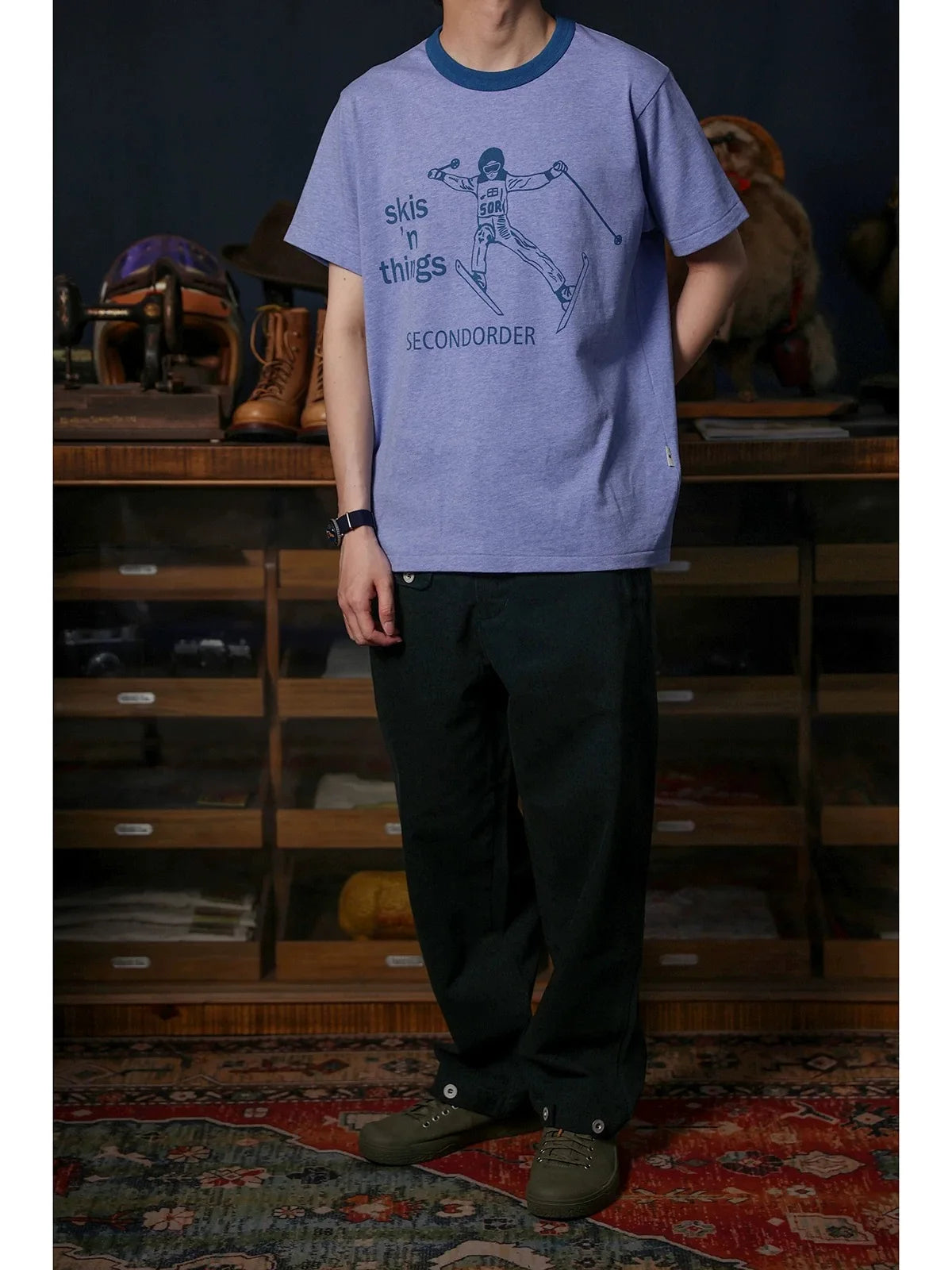 Skier Graphic Ringer Tee
