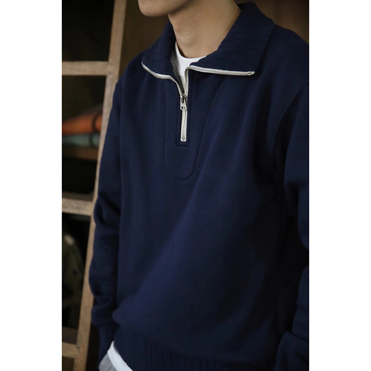 Quarter Zip Motorcycle Sweatshirt