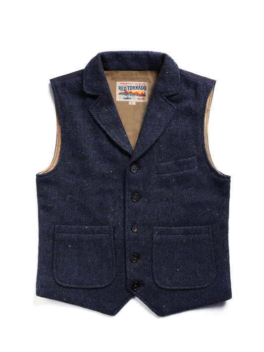 Herringbone Wool Tweed Vest