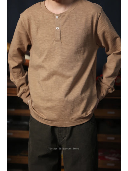 Slub Cotton Henley Shirt