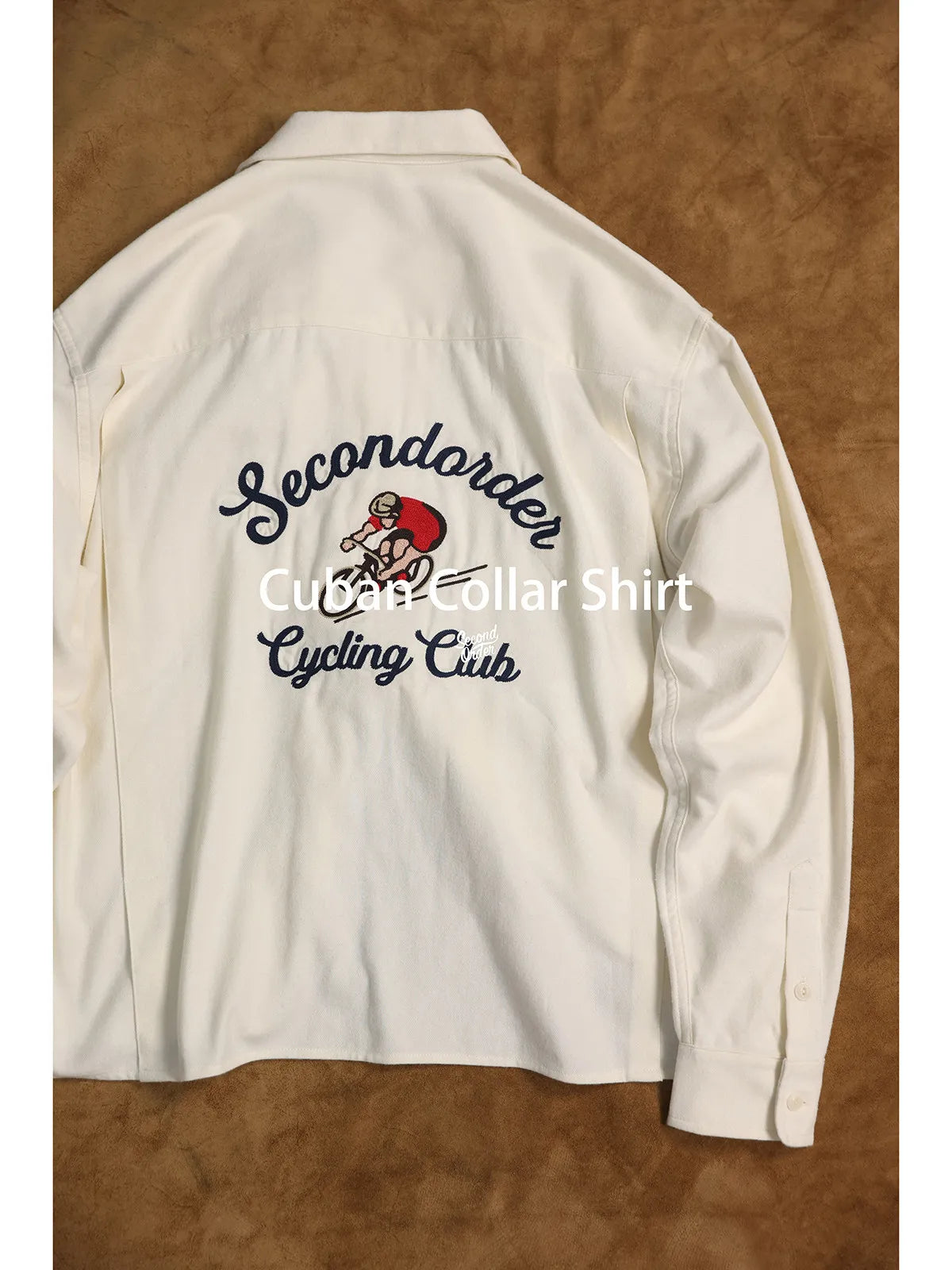 White Embroidered Cycling Shirt