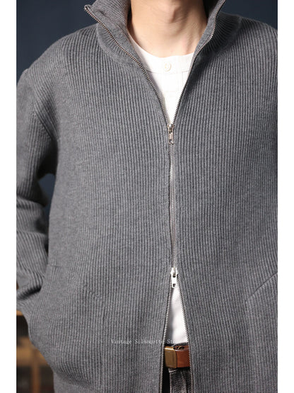 Zip Wool Blend Cardigan