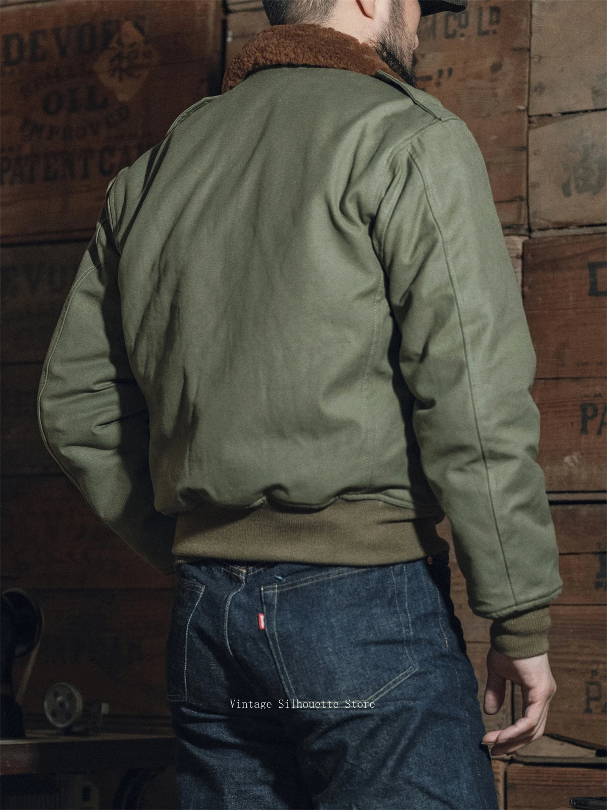 B-10 Shearling Collar Bomber Jacket